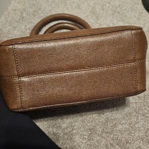 Carolina Herrera Brown Structured Top-Handle Satchel